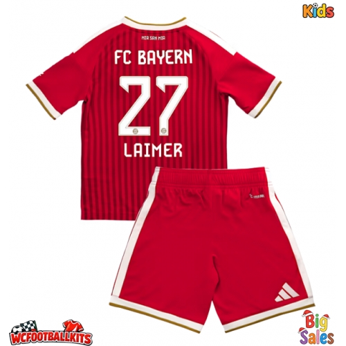 Bayern Munich Konrad Laimer #27 Replica Home Stadium Kit for Kids 2026-27 Short Sleeve (+ pants)